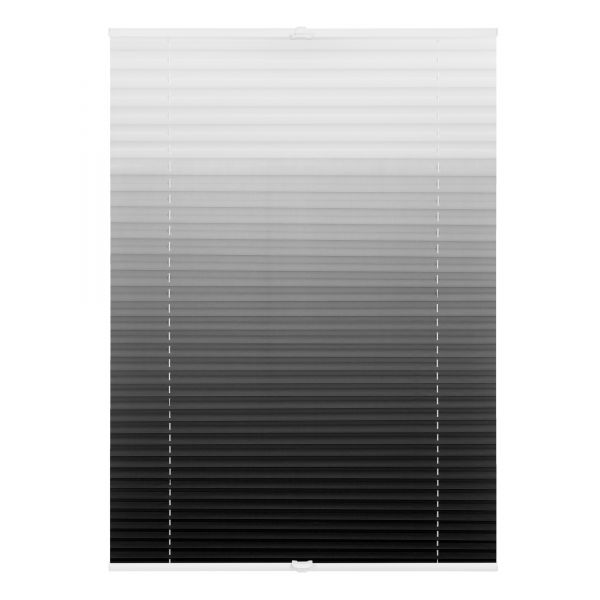 Lichtblick Plissee Klemmfix, ohne Bohren, verspannt, Farbverlauf - Grau Weiß, 60 cm x 130 cm (B x L)