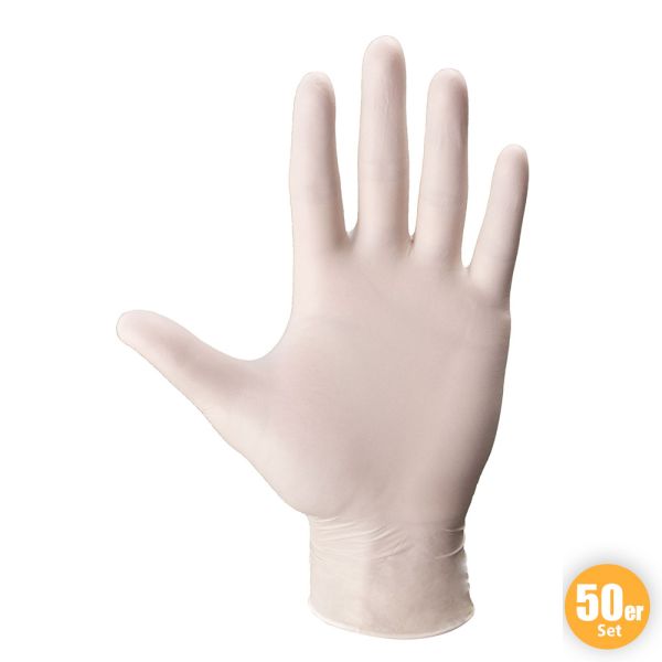Multitec Latex-Handschuhe, Größe S - Weiß, 50er-Set