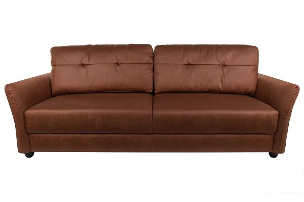 MyFlair Sofa Noah 3-Sitzer - rotbraun