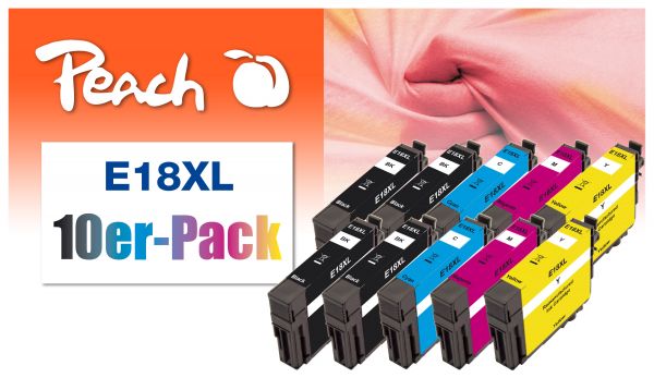 Peach 10er-Pack Tintenpatr., ersetzt Epson No. 18XL