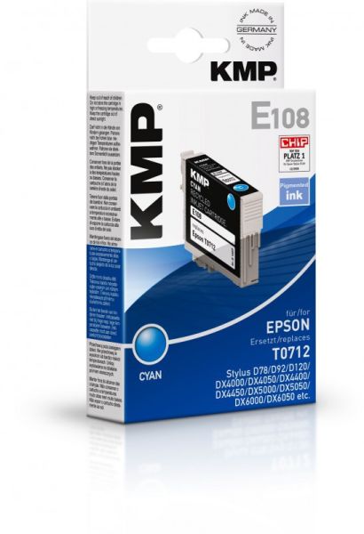KMP E108 Tintenpatrone ersetzt Epson T0712 (C13T07124011)