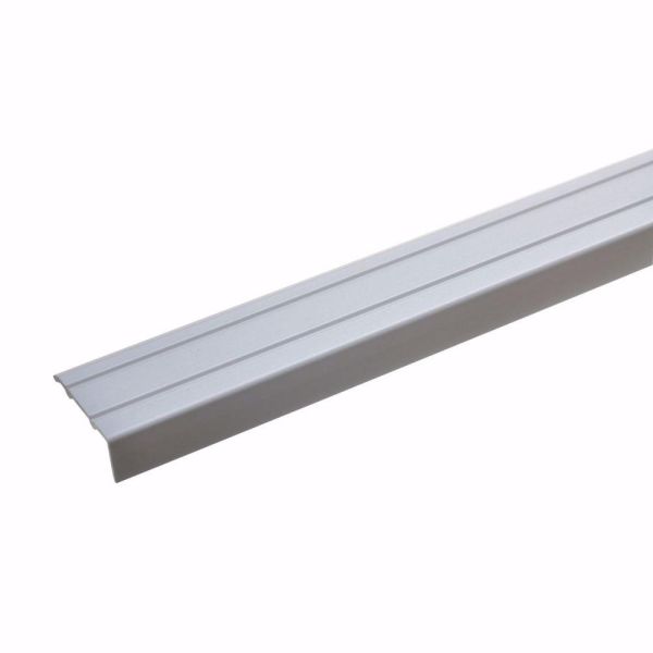 acerto® Alu Stufenkanten-Profil 100cm x 24,5mm Silber selbstklebend