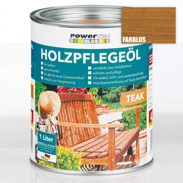Powertec Color Holzpflegeöl, 1 Liter, Farblos