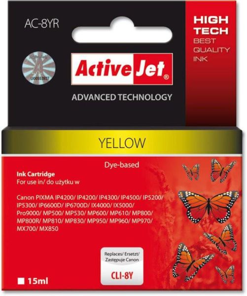 TIN ACTIVEJET AC-8YR Refill für Canon CLI-8Y yellow