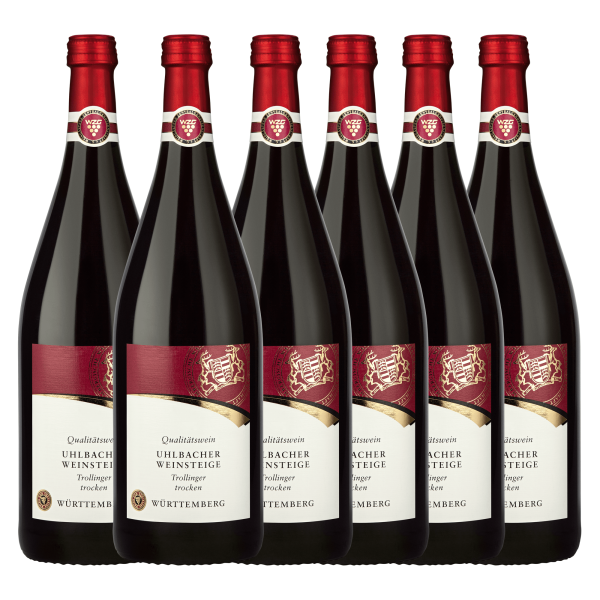 Uhlbacher Weinsteige Trollinger Qualitätswein trocken 1,0L 6er Karton