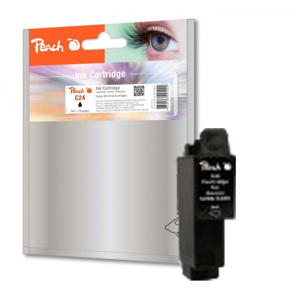 Peach Tintenpatrone schwarz kompatibel zu Canon BCI-24 bk
