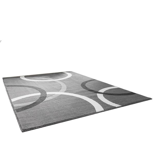 Lifetex XL-Teppich "Amira", ca. 160 x 220 cm - Grau Halbkreise
