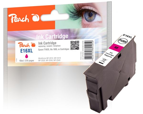 Peach Tintenpatrone magenta kompatibel zu Epson T1633, No. 16XL m