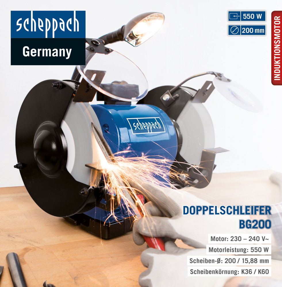 Scheppach Schleifmaschine BG200 0.55 kW 230V/50Hz | Norma24