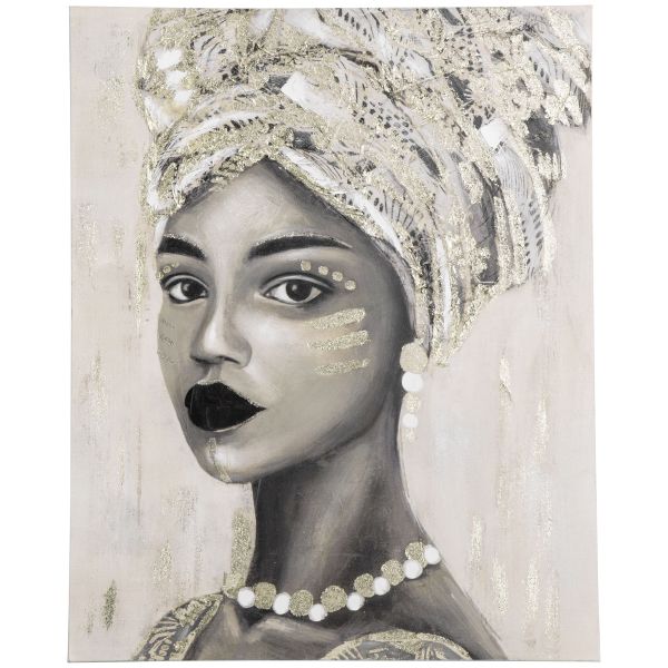 Wandbilder Gemälde Wanddekoration handgemalt Leinwand Canvas Wand Art 'Junge afrikanische Frau' mode