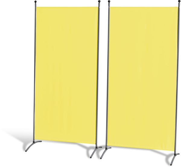 Grasekamp 2 Stück Stellwand 85x180cm Gelb Paravent Raumteiler Trennwand Sichtschutz