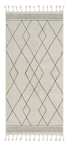 Teppich Moroccan Deluxe, 100 cm x 200 cm, Farbe weiß, rechteckig, Florhöhe 19mm