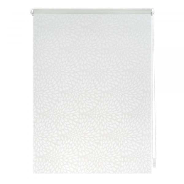 Lichtblick Rollo Klemmfix, ohne Bohren, blickdicht, Drops - Weiß Transparent, 140 x 180 cm (B x L)
