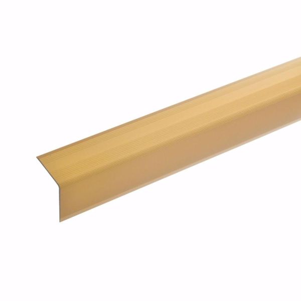 acerto® Alu Treppenwinkel-Profil 100cm 32x30mm gold selbstklebend
