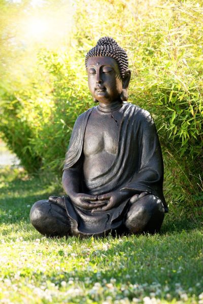 Powertec Garden Buddha Figur aus Polyresin Antik-Look