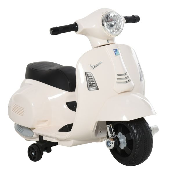 HOMCOM VESPA Elektromotorrad Kindermotorrad Elektrofahrzeuge 3 bis 6 Jahren Weiß