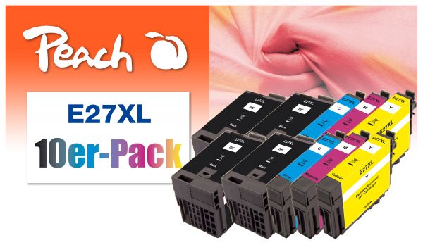 Peach 10er-Pack Tintenpatr., ersetzt Epson T2716, No. 27XL