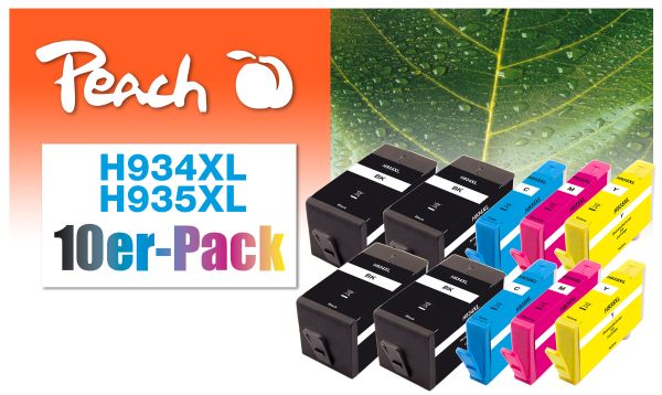 Peach 10er-Pack Tintenpatr. ersetzt HP No. 934XL, No. 935XL