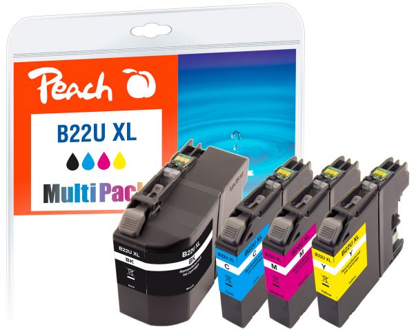 Peach Spar Pack Tintenpatronen ersetzt Brother LC-22UXL