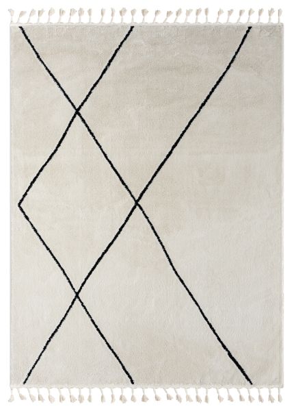 Teppich Moroccan Hideaway, 240 cm x 190 cm, Farbe weiß, rechteckig, Florhöhe 19mm
