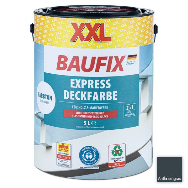 Baufix XXL-Express-Deckfarbe 5 Liter - Anthrazitgrau