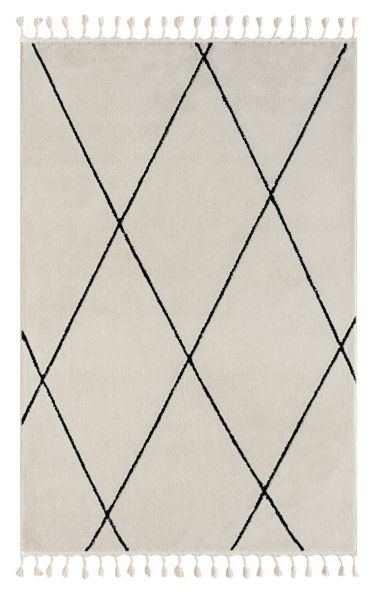 Teppich Moroccan Calm, 160 cm x 230 cm, Farbe weiß, rechteckig, Florhöhe 19mm