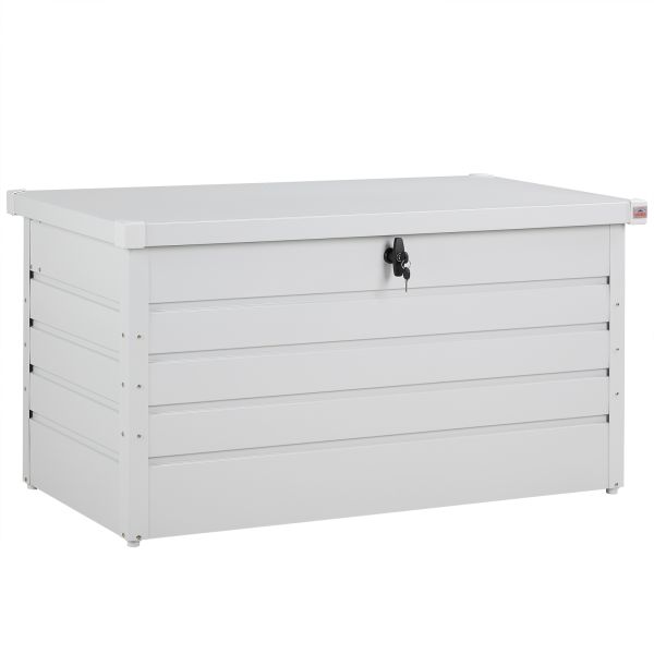 Gardebruk® Abschließbare Auflagenbox Weiß Metall