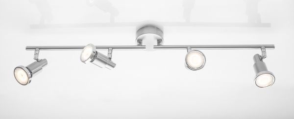 I-Glow LED-Wand- und Deckenleuchte mit edlem Chrom-Ring, LED-Schiene 4flammig
