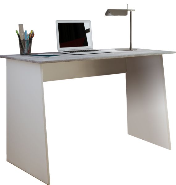 VCM Schreibtisch "Masola Maxi" Weiß/Beton-Optik