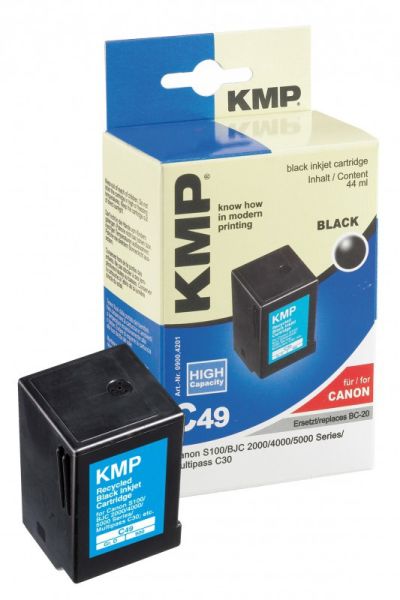 KMP C49 Tintenpatrone ersetzt Canon BC20BK (0895A002)