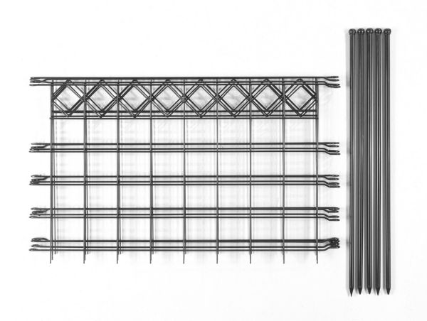 Powertec Garden Zaun-4er Set, ca. 1000 x 600 mm - Grau, 21FS14