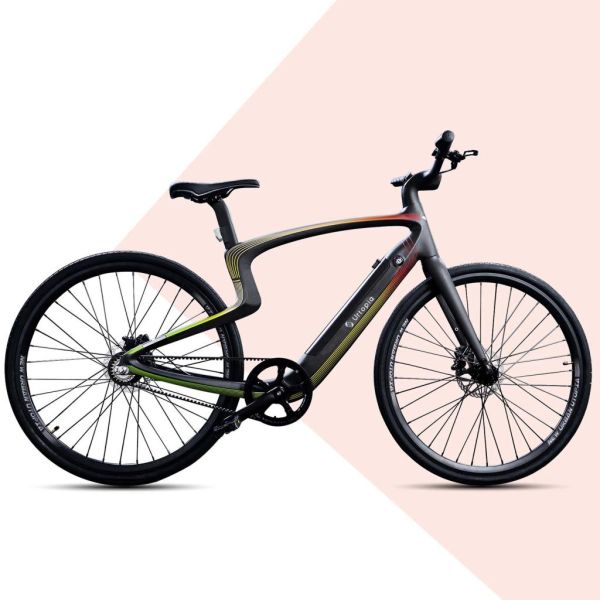 Urtopia Smartes Carbon E-Bike Rainbow (Farbe: schwarz/mehrfarbig) Gr. M 35Nm Blinker Anti Diebstahl