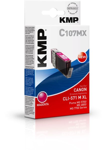 KMP C107MX Tintenpatrone ersetzt Canon CLI571MXL (0333C001)
