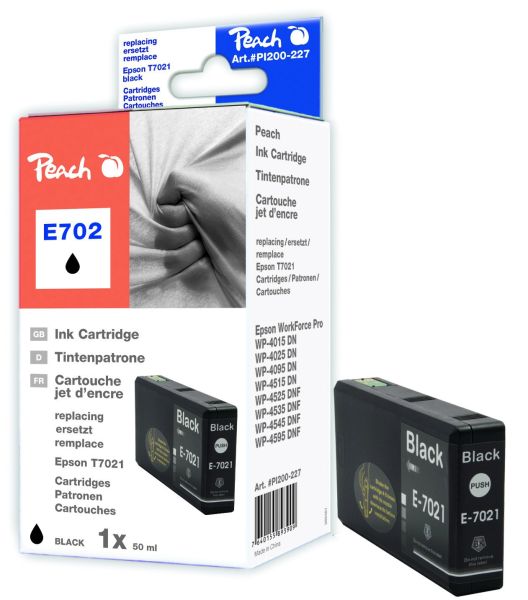 Peach Tintenpatrone schwarz kompatibel zu Epson T7021