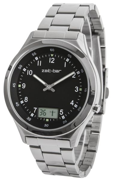 Zeit-Bar Funk-Armbanduhr, mit Datums- und Sekundenanzeige