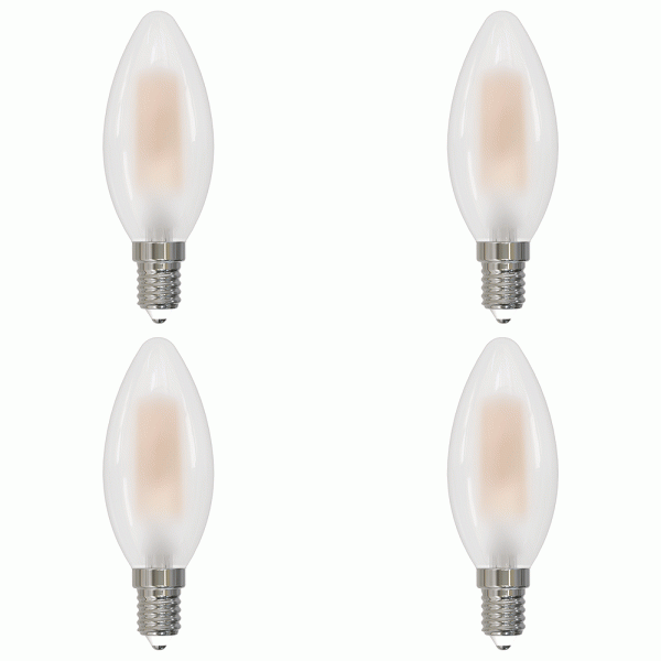 I-Glow LED-Filament-Leuchtmittel-Set, Kerze E14 matt - 4er-Set