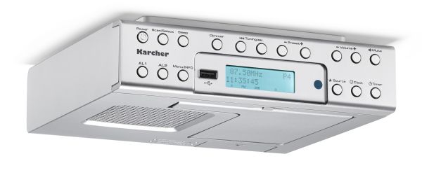 Karcher RA 2030D Unterbauradio mit DAB+ / UKW-Radio (je 20 Senderspeicher) und MP3-Wiedergabe