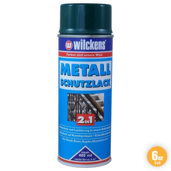 Wilckens Metall-Schutzlack Spray 2in1 Grün 6er Set
