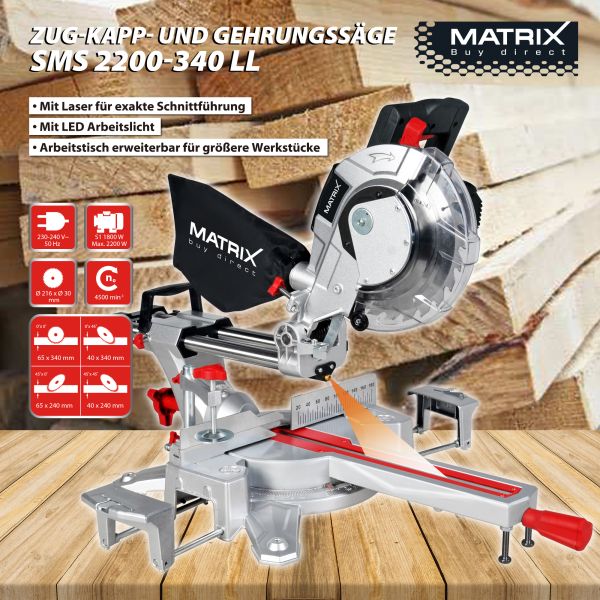 Matrix Zug-/Kapp- und Gehrungssäge mit Laser SMS 2200-340 LL-1