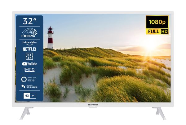 TELEFUNKEN XF32SN550S-W 32 Zoll Fernseher / Smart TV (Full HD, HDR, Triple-Tuner) - Inkl. 6 Monate H
