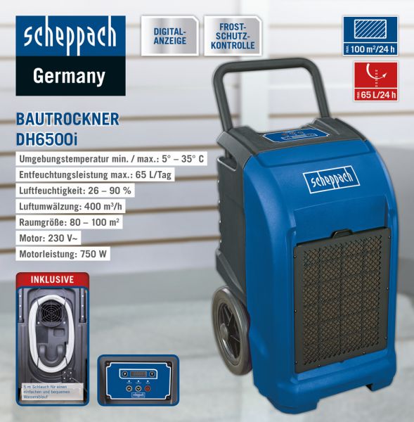 Scheppach Profi-Bautrockner / Luftentfeuchter DH6500i