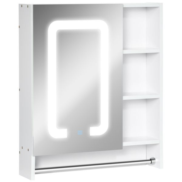 kleankin Spiegelschrank Badspiegel mit dimmbarem LED-Beleuchtung Badschrank Hängeschrank Badezimmers