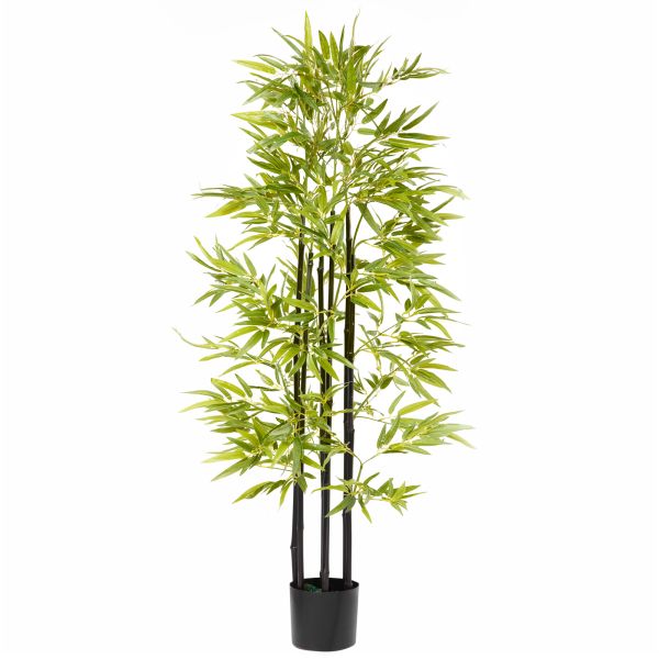 HOMCOM Künstliche Pflanze, Bambusbaum, Kunstpflanze, Kunstbaum inkl. Übertopf