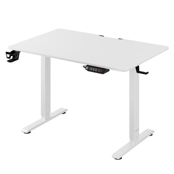 Casaria® Höhenverstellbarer Schreibtisch Weiß 110x60x73-118cm