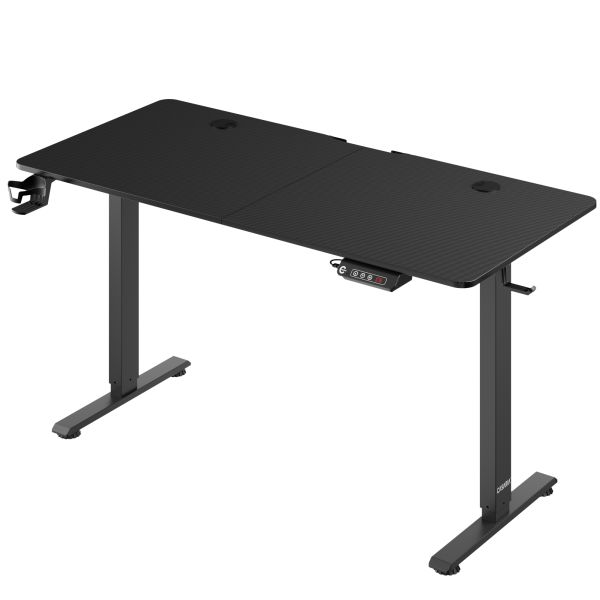 Casaria® Höhenverstellbarer Schreibtisch Schwarz 140x60x73-118cm