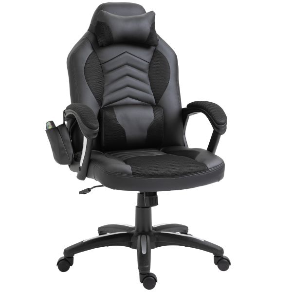 Bürostuhl Massagesessel Gaming Stuhl Wärmefunktion 6 Vibrationspunkte PU Rot 68 x 69 x 108-117cm