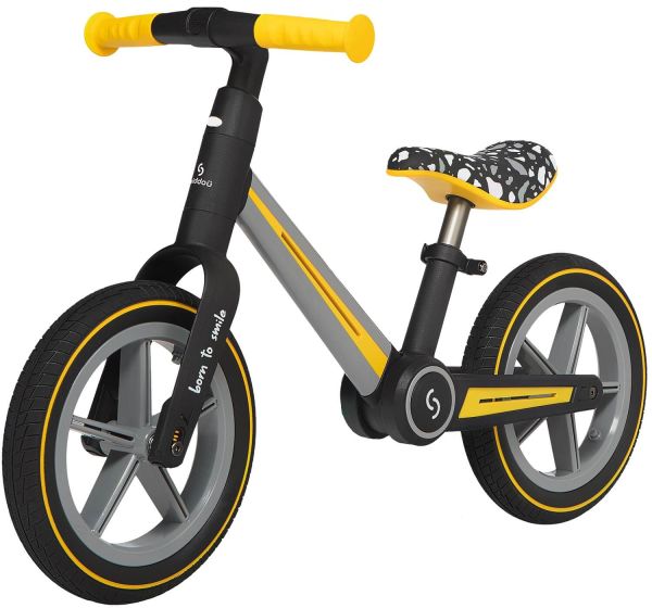 Skiddoü Ronny Gelb faltbares Laufrad für Kinder bis 30 kg Aluminiumrahmen Kinderrad verstellbar Rad