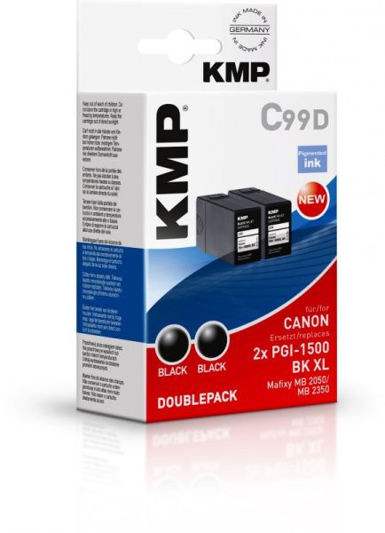 KMP C99D Tintenpatrone ersetzt Canon PGI1500XLBK (9182B001)
