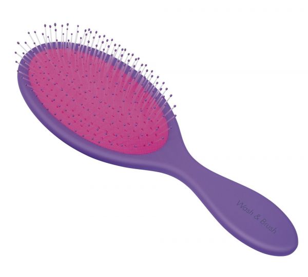 Clauss Wet & Brush Haarbürste mit Soft Touch Griff - Farbe: Lila/Pink