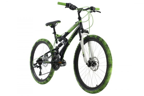 KS Cycling Mountainbike Fully 24'' Crusher schwarz-grün RH 41 cm